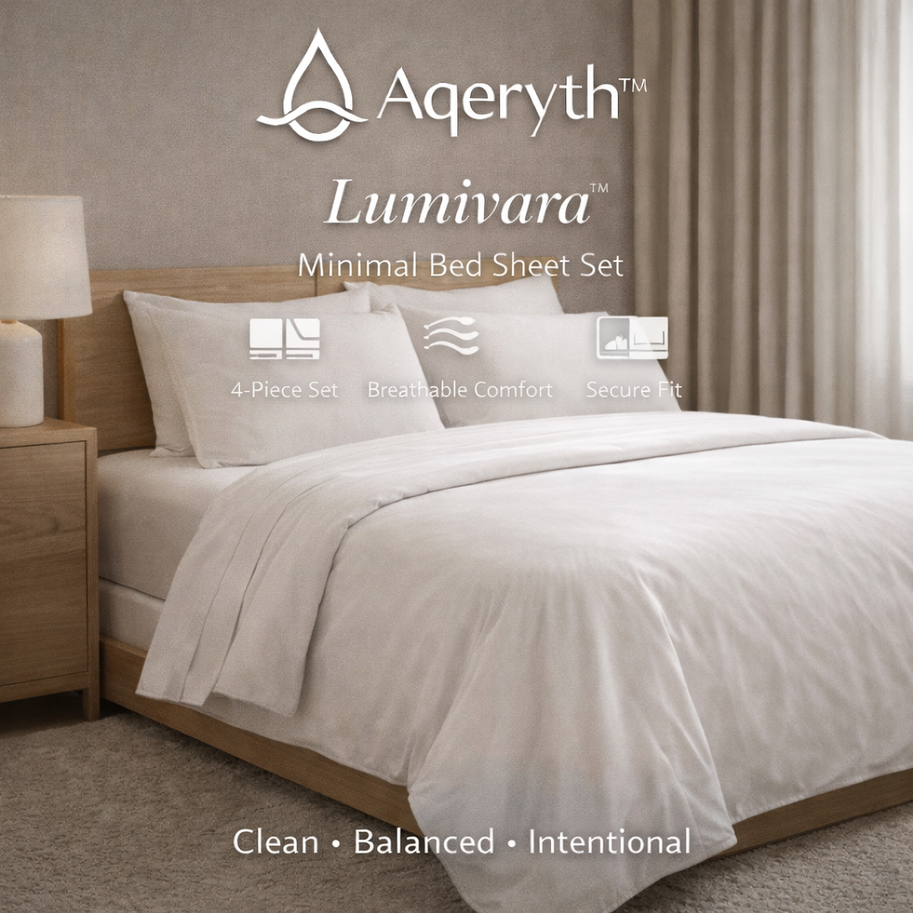 Aqeryth™ Lumivara™ Minimal Bed Sheet Set